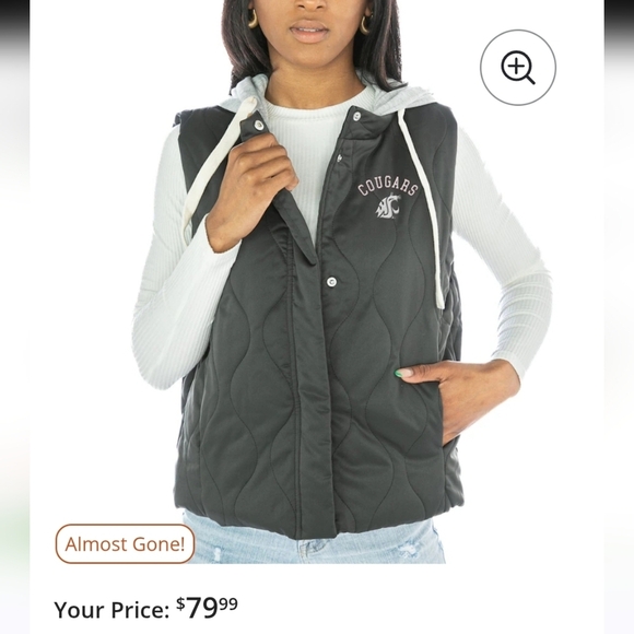 Game Day Couture Washington State Cougars Puffer Vest - Picture 6 of 7